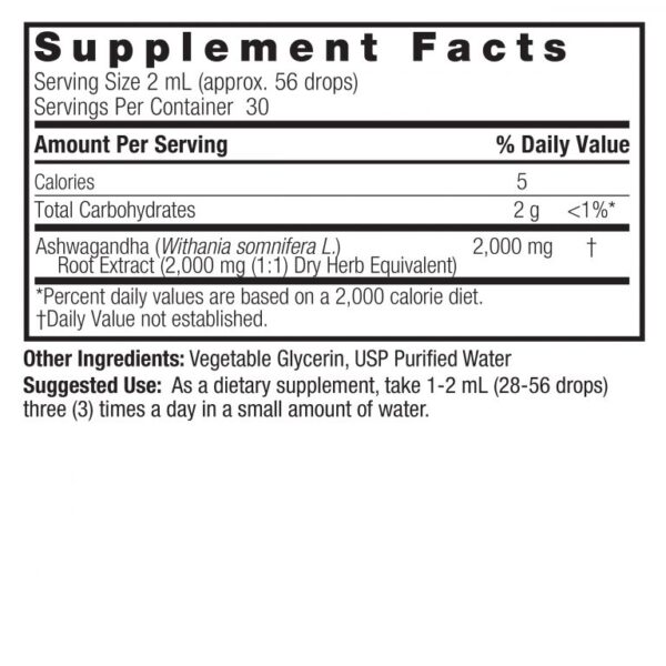 Ashwagandha Liquid Extract 2oz Alcohol Free - Image 2