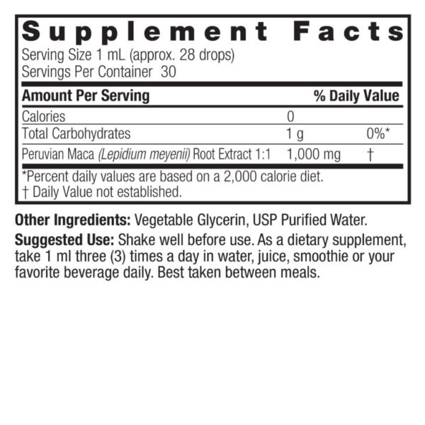 Maca Root Liquid Extract 1oz Alcohol Free - Image 2