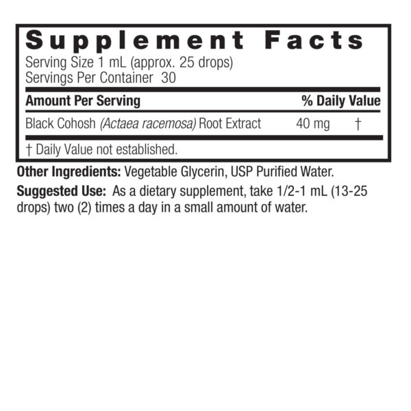 Black Cohosh Root 1oz Alcohol Free - Image 2