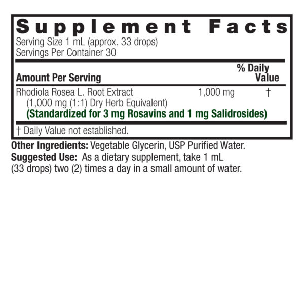 Rhodiola Root 1oz Alcohol Free - Image 2