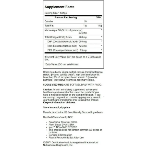 Vegan Omega 3 Complex 30 softgels - Image 2