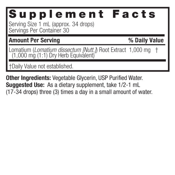 Lomatium Root 1oz Alcohol Free - Image 2