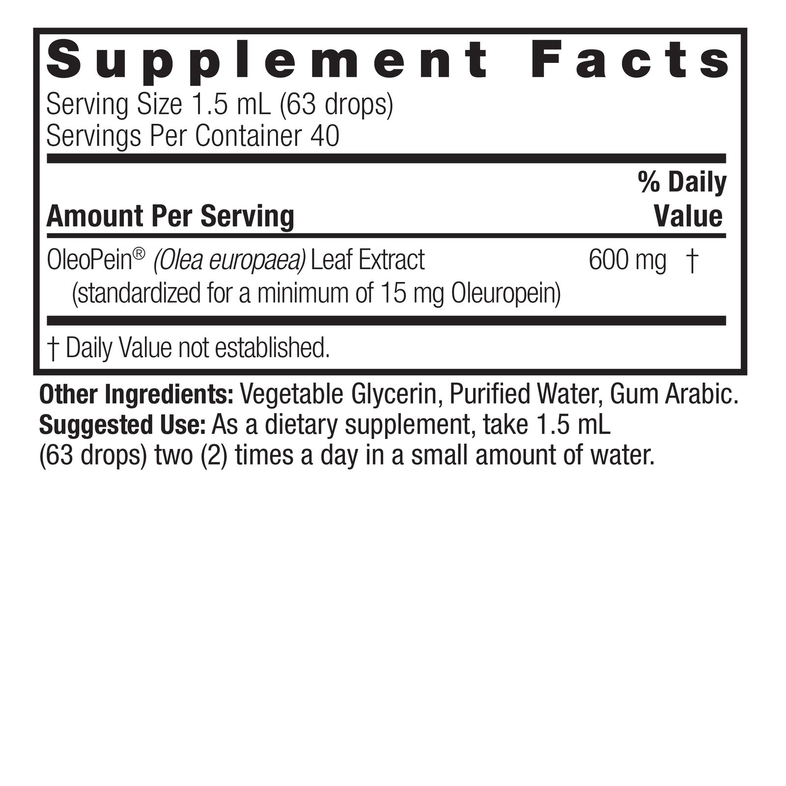 Olive Leaf 2oz Alcohol Free - Image 2