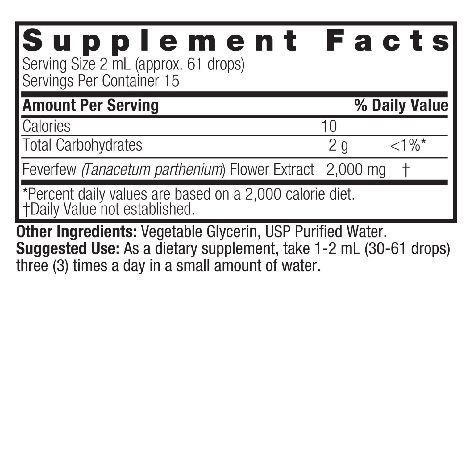 Feverfew 1oz Alcohol Free - Image 2