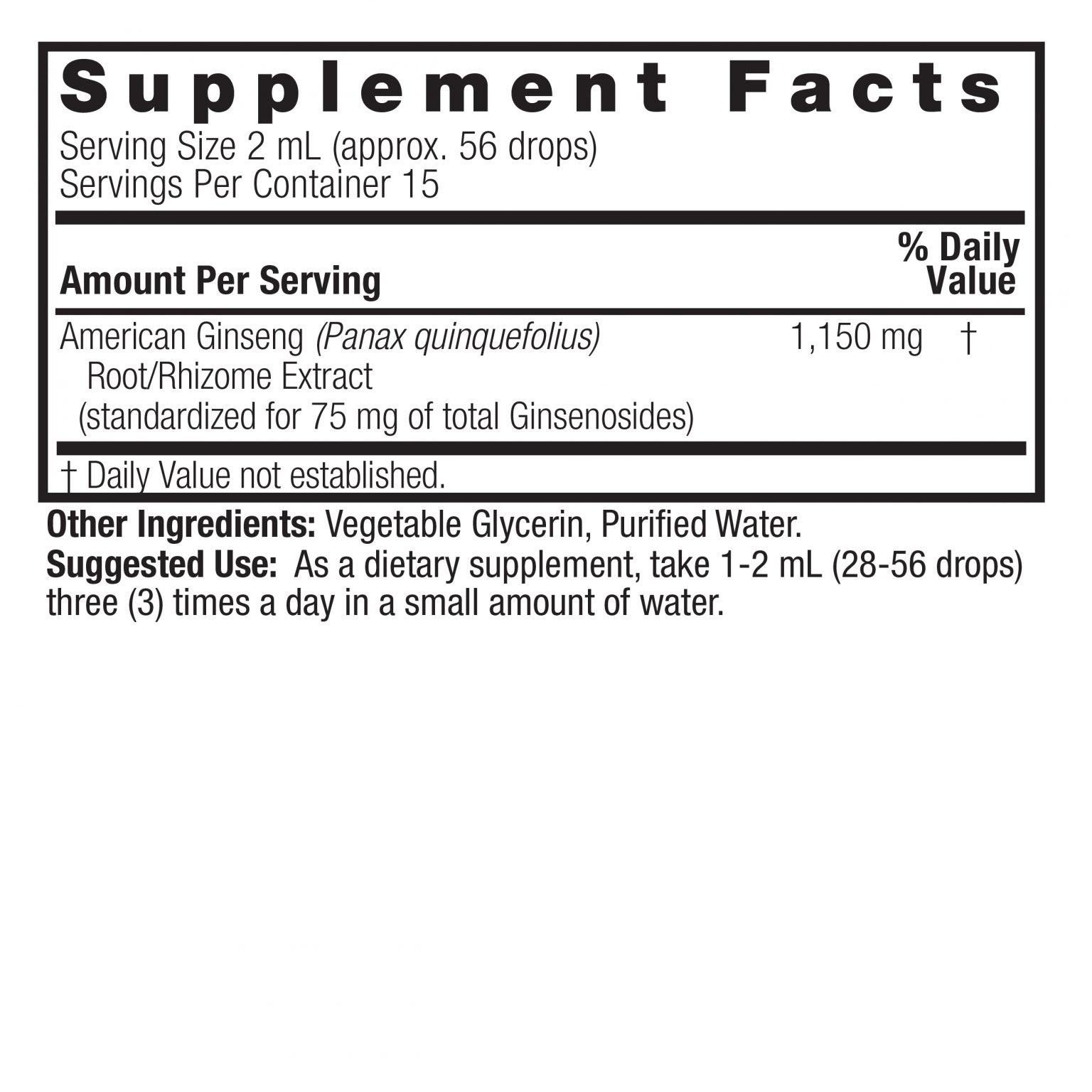 American Ginseng Liquid Extract 1oz Alcohol Free - Image 2